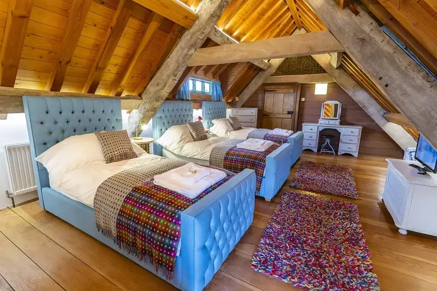 Bedroom at Higher Burrow Farmhouse