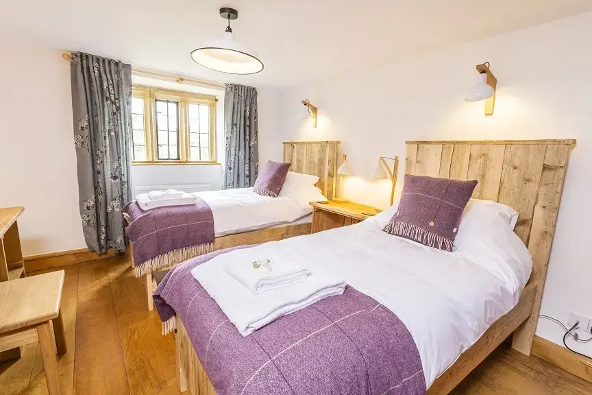 Bedroom at Higher Burrow Farmhouse