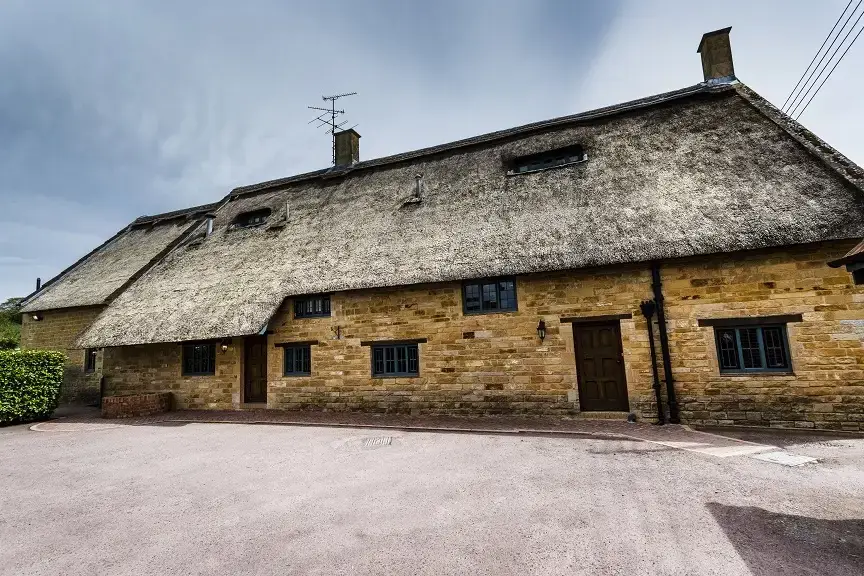 Higher Burrow Farmhouse, from the outside