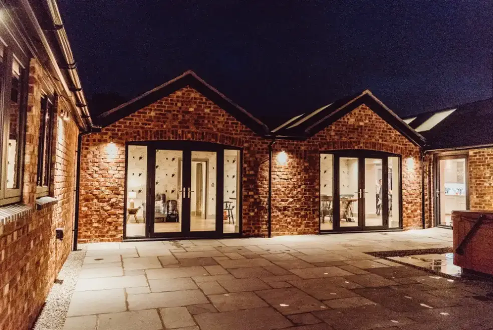 Patio area at Hollies Barn