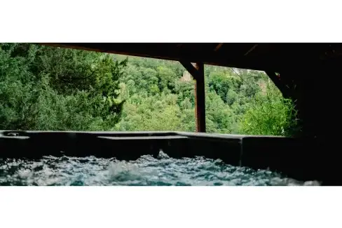 Private Hot Tub at Holly Tree House, Herefordshire