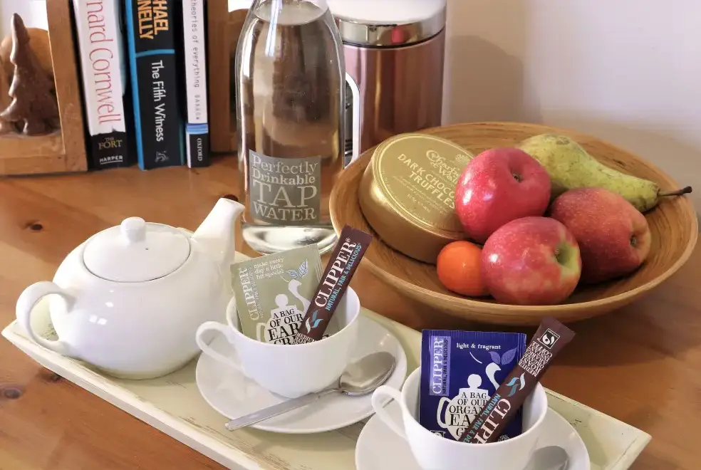 Luxurious interior at Honeysuckle, dog friendly couples' cottage in South Devon