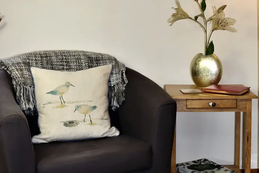 Lounge at Honeysuckle, dog friendly couples' cottage in South Devon