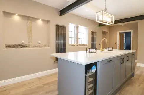 Luxury kitchen at Hunters Lodge at Wildersley Farm, Derbyshire