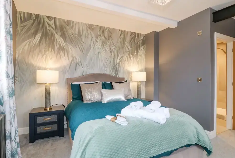 Bedroom at Hunters Lodge at Wildersley Farm