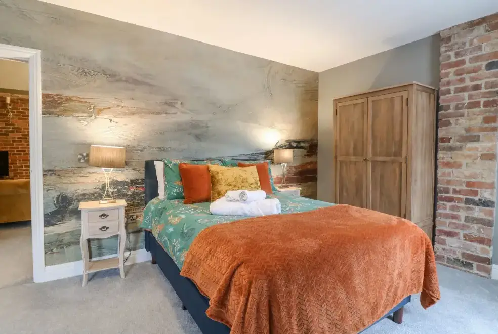 Bedroom at Hunters Lodge at Wildersley Farm