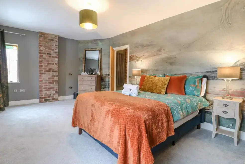 Bedroom at Hunters Lodge at Wildersley Farm