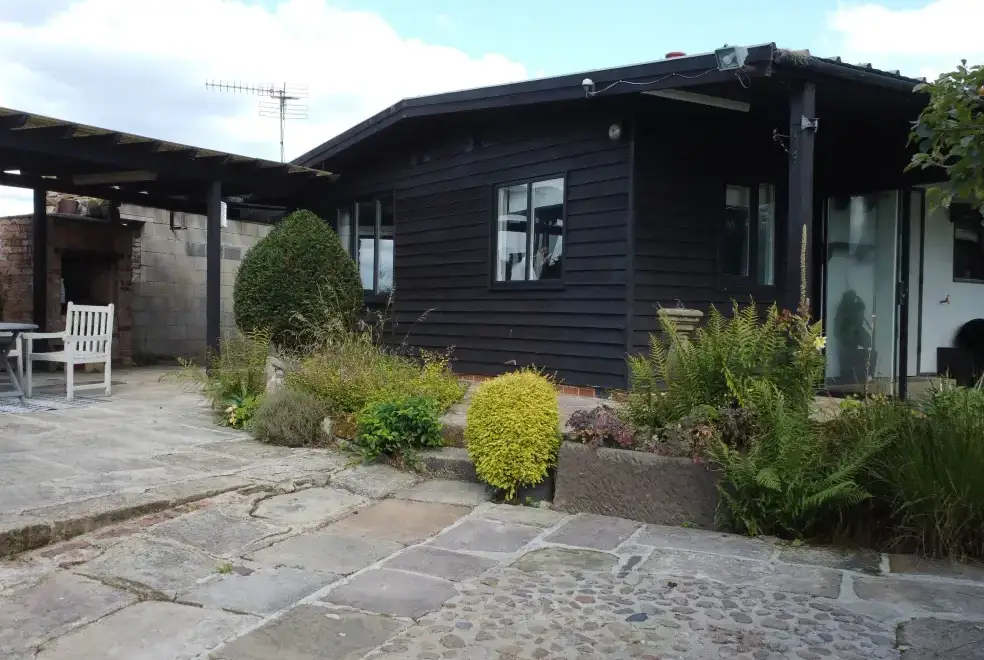 Hunters Lodge at Wildersley Farm, from the outside