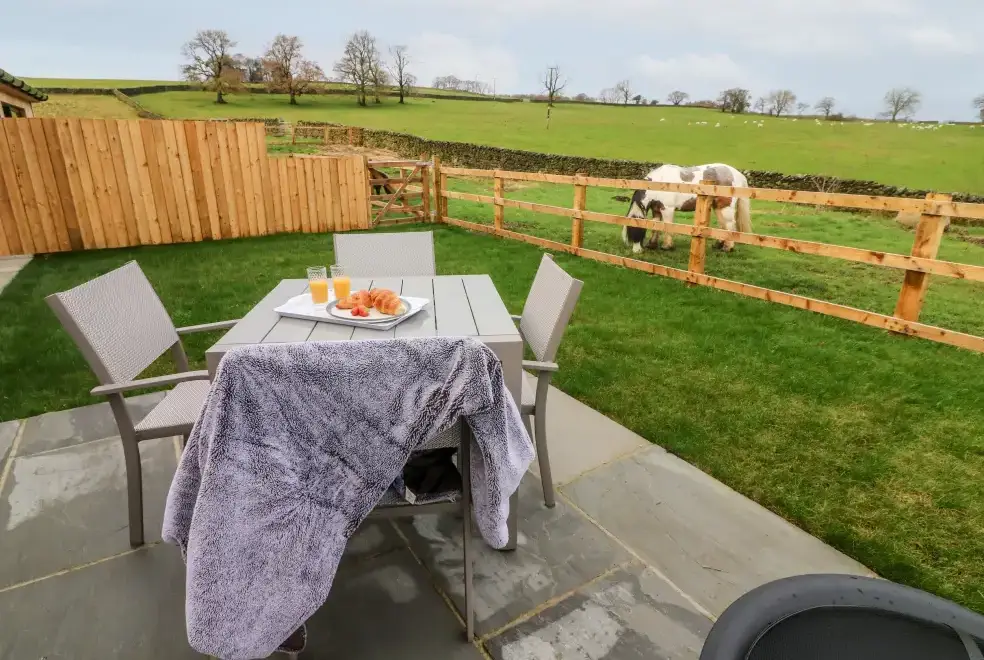 Patio area at Ingleborough Lodge