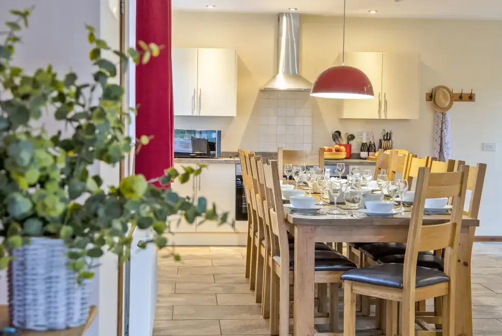 Kitchen/diner at James's Parlour with exclusive use of shared Indoor Swimming Pool, Sports Court & Play Area