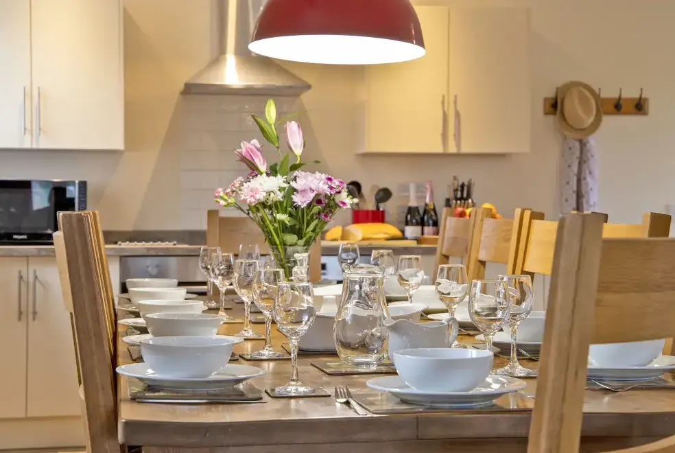 Kitchen/diner at James's Parlour with exclusive use of shared Indoor Swimming Pool, Sports Court & Play Area