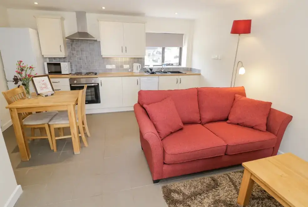 Open plan living area at Kite's Nest