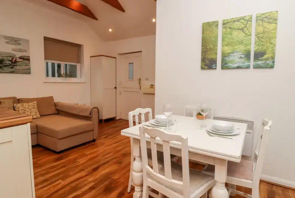 Open plan living area at Lair Close Cottage