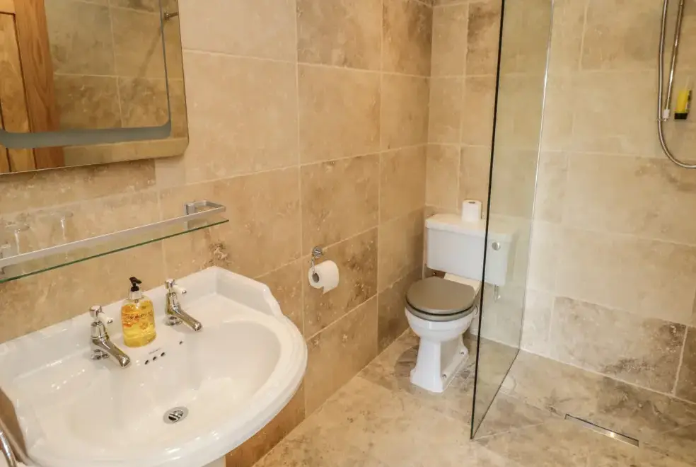 Shower room at Lake Farm Cottage