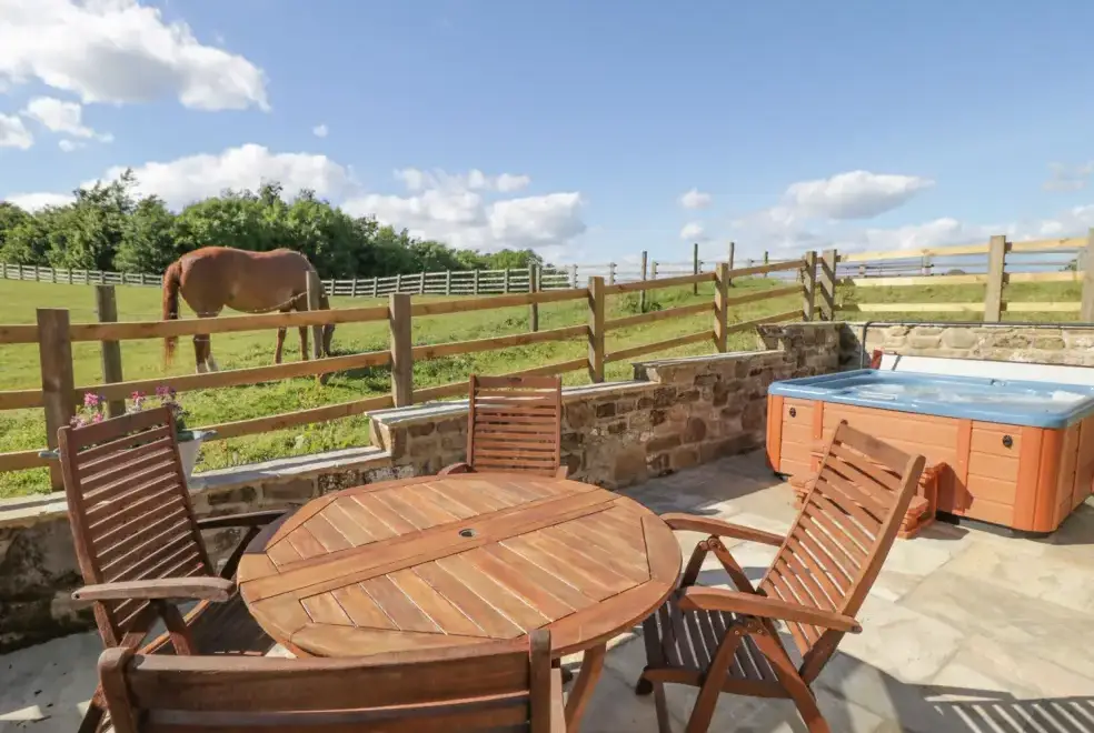 Patio area at Lake Farm Cottage