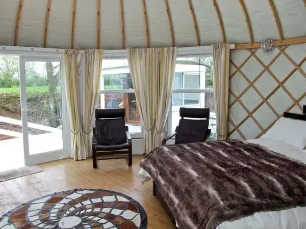 Luxurious interior at Lakeside Yurt, Cotswolds