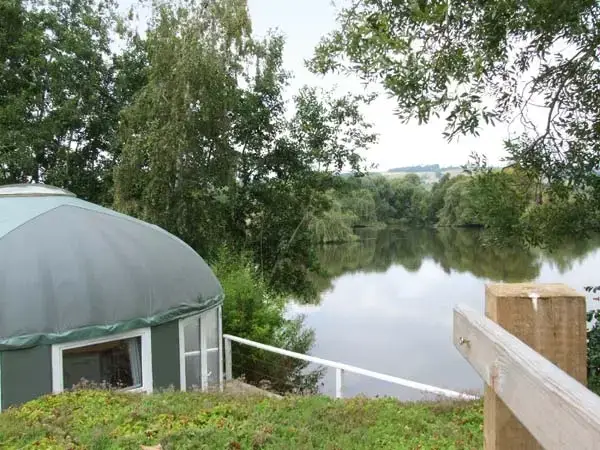 Lake view at Lakeside Yurt, Cotswolds