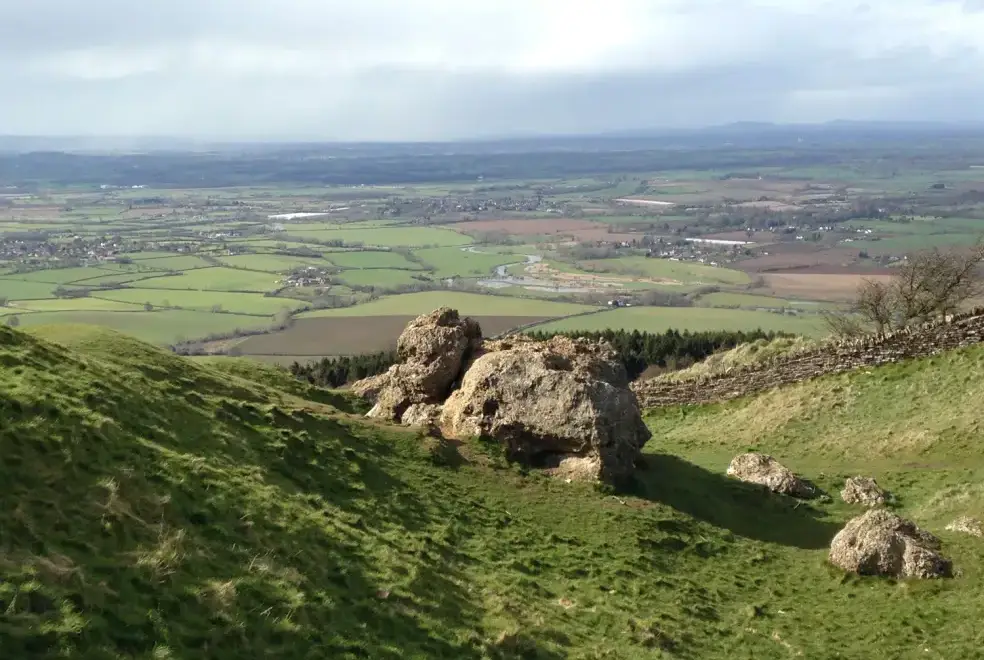 Countryside views at Lakeside Yurt, Cotswolds