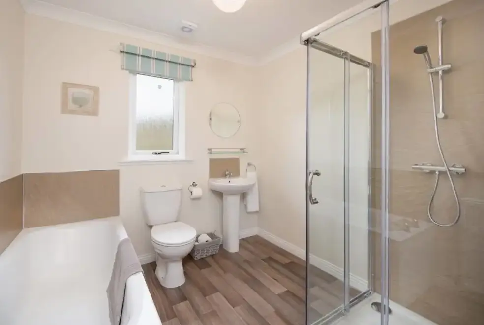 Shower room at Lammerlaw Self Catering