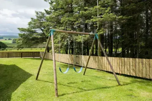 Children&rsquo;s play area at Lammerlaw Self Catering, Lanarkshire