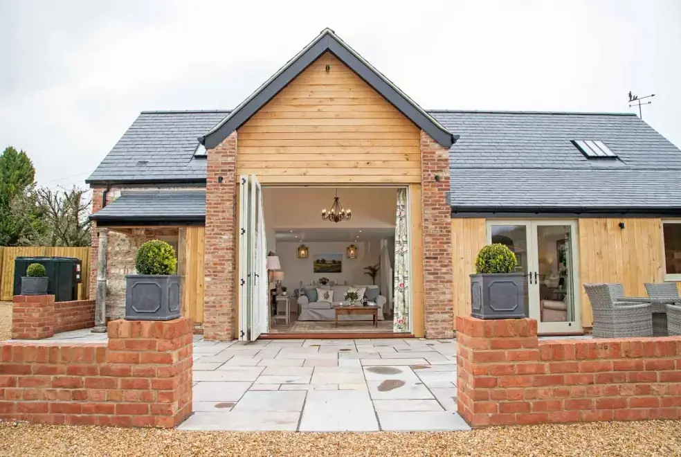 Patio area at Langford Valley Stables