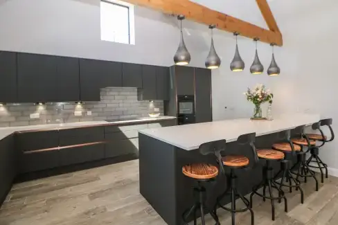 Luxury kitchen at Langley Barn, Derbyshire
