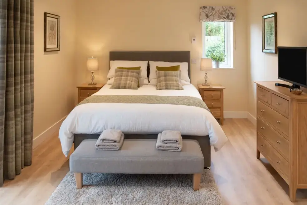 Bedroom at Larchwood Lodge
