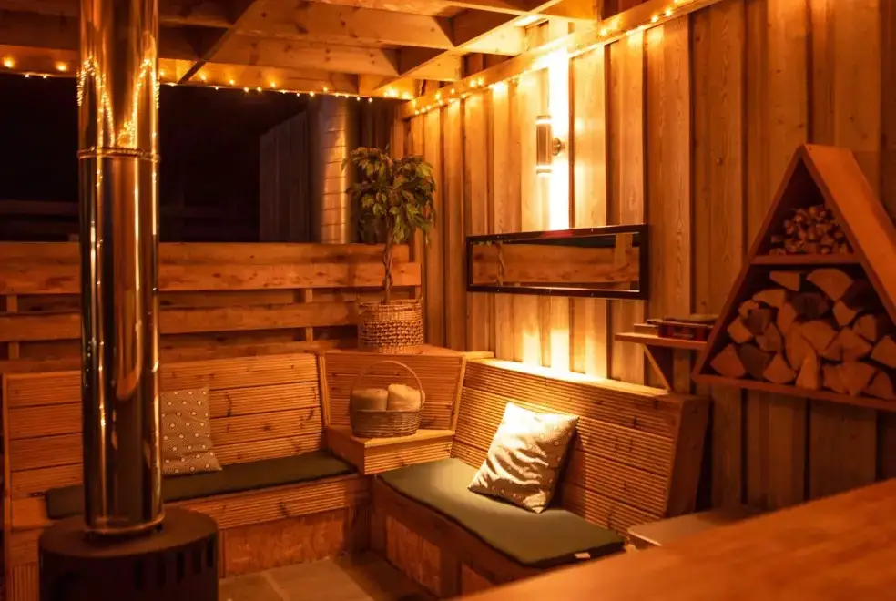 Enclosed garden at Larchwood Lodge