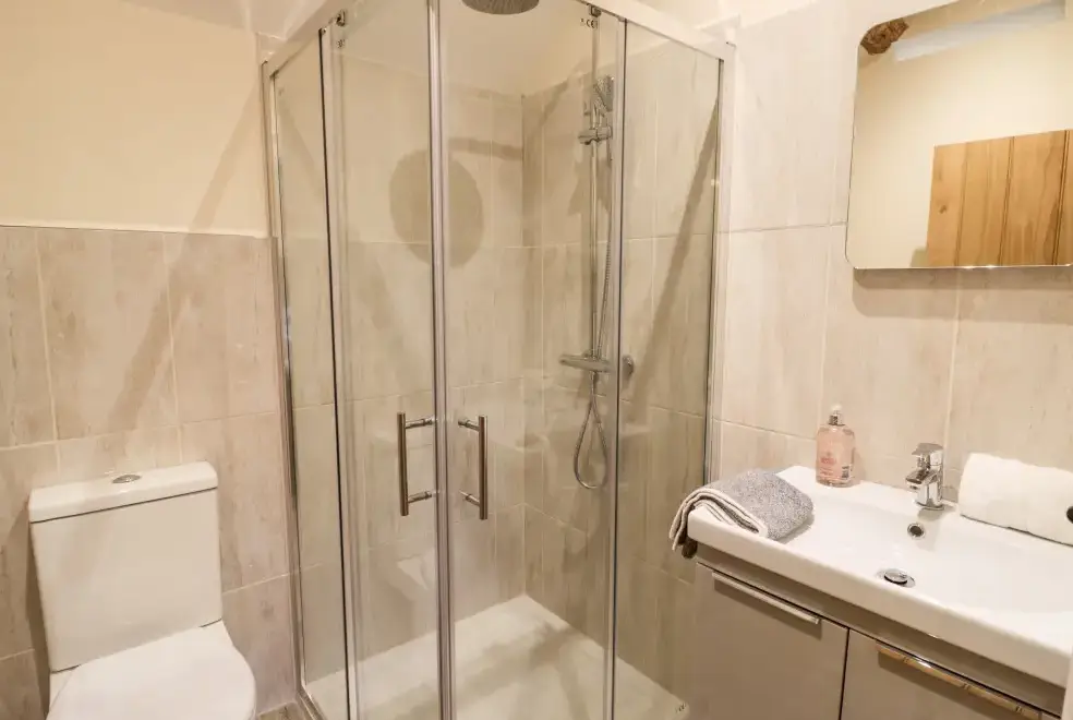 Shower room at Lea Farm House