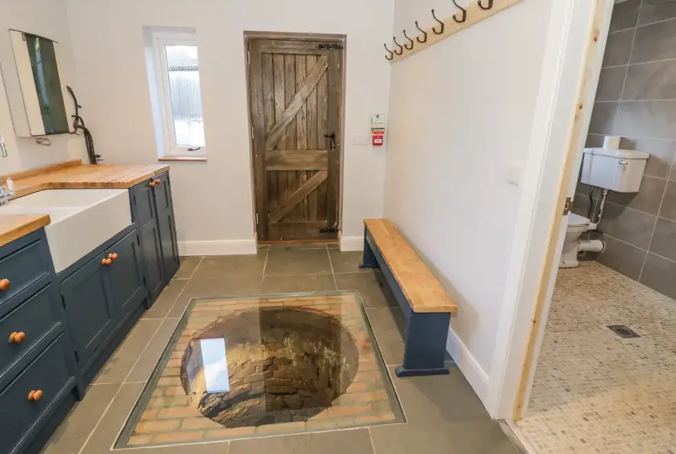 Boot room at Lea Farm House