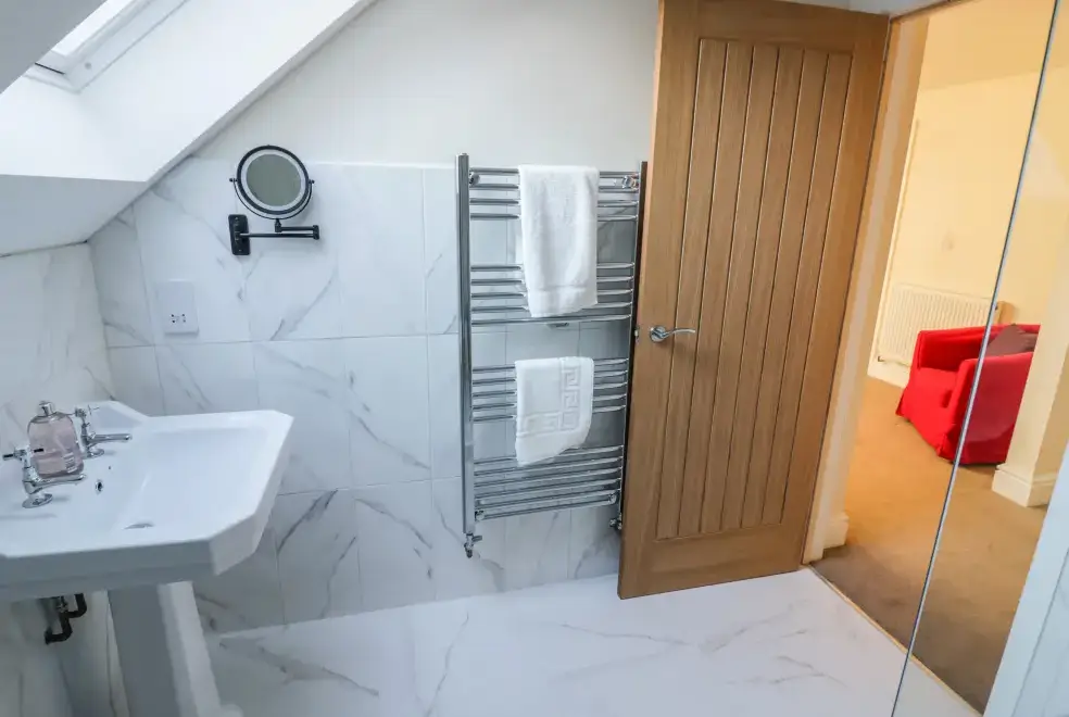 Shower room at Lea Farm House