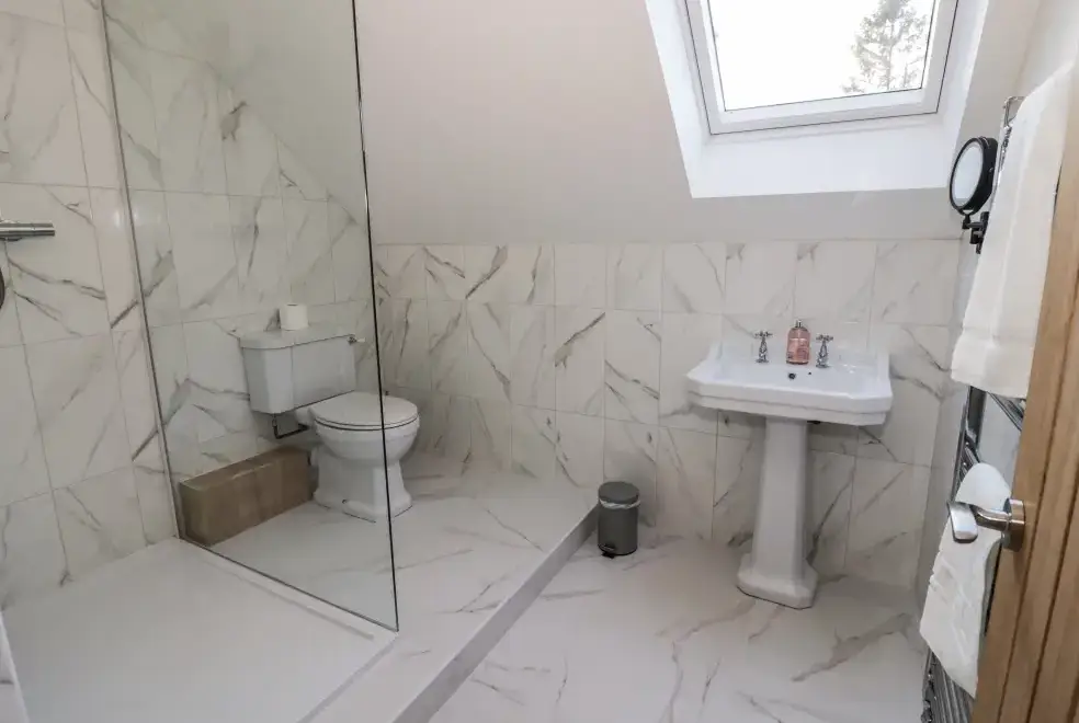 Shower room at Lea Farm House