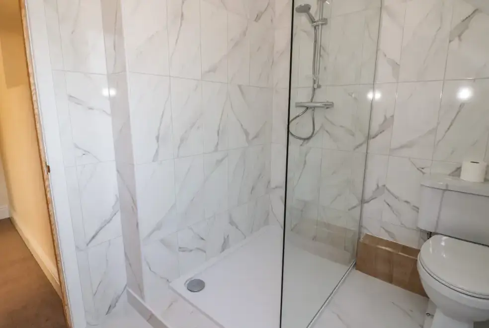 Shower room at Lea Farm House