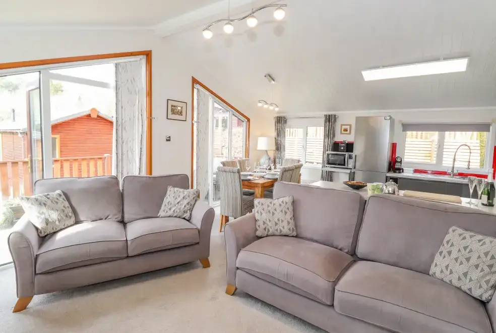 Open plan living area at Limefitt Lodge