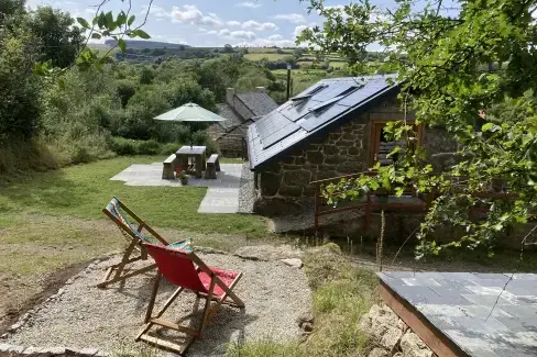 Garden at Lingcombe Barn in Dartmoor, Devon