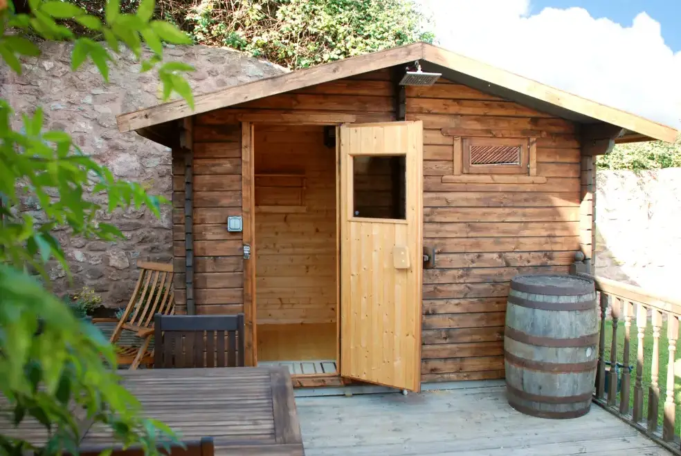 Decked area at Linhay Barn Conversion