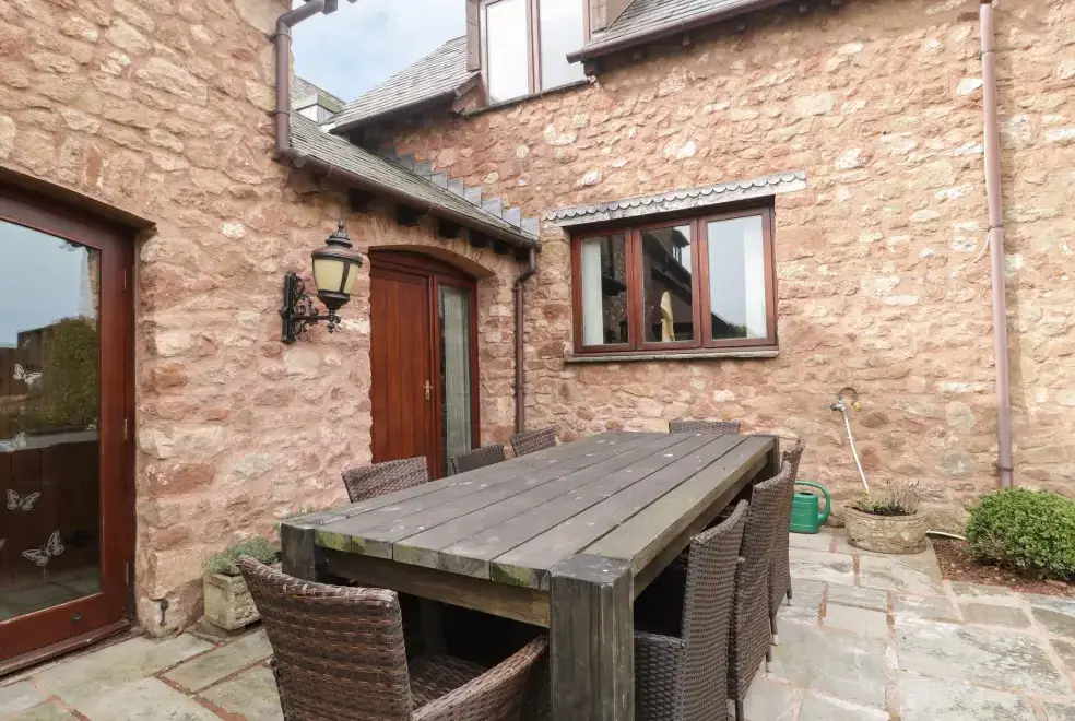Patio area at Linhay Barn Conversion