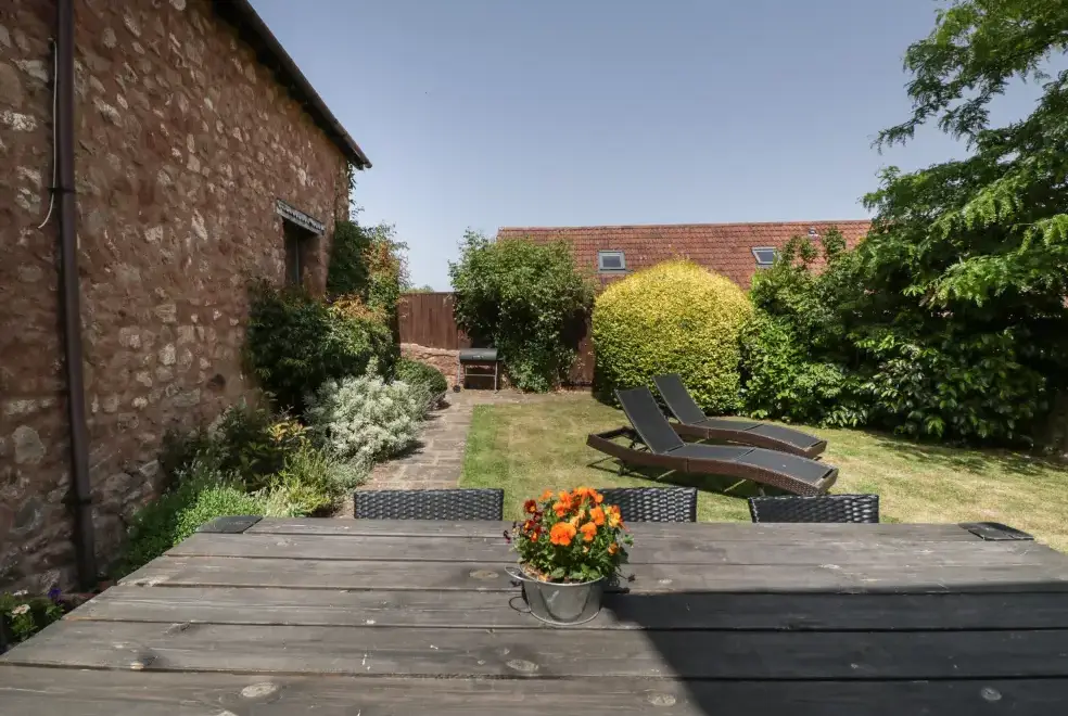 Enclosed garden at Linhay Barn Conversion