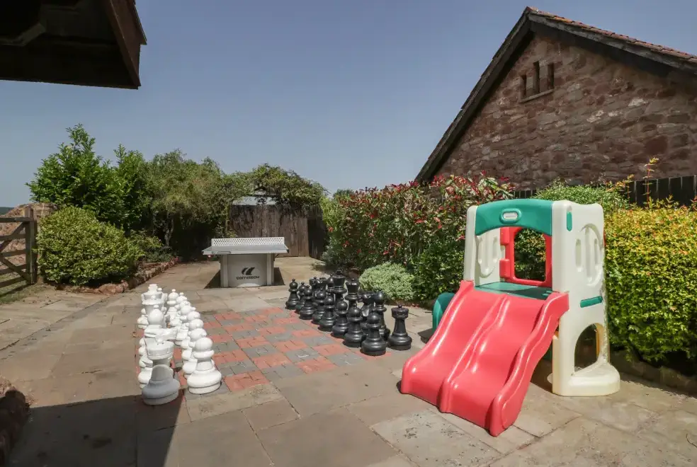 Outdoor games area at Linhay Barn Conversion