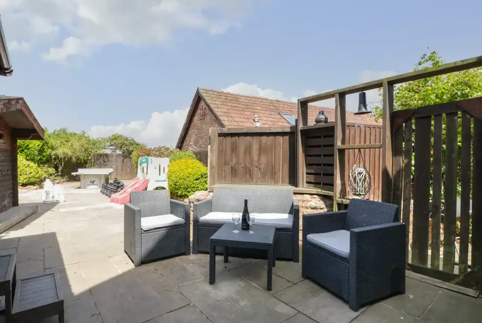 Patio area at Linhay Barn Conversion