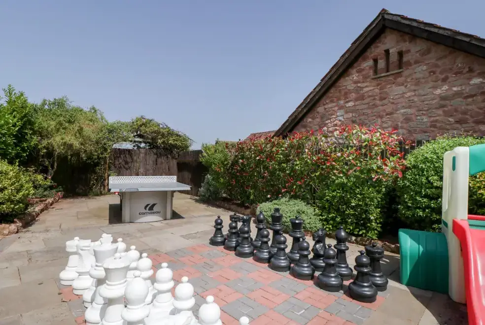 Outdoor games area at Linhay Barn Conversion