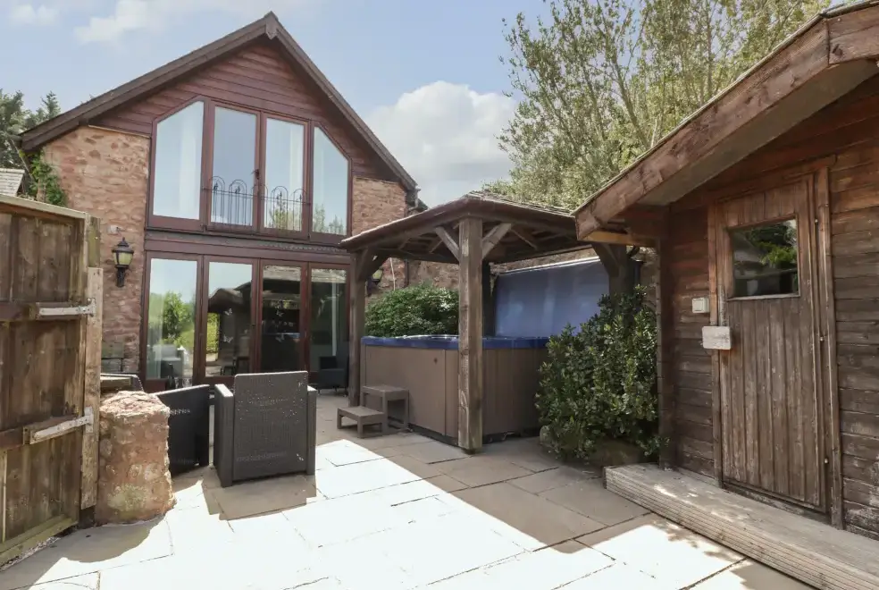 Patio area at Linhay Barn Conversion