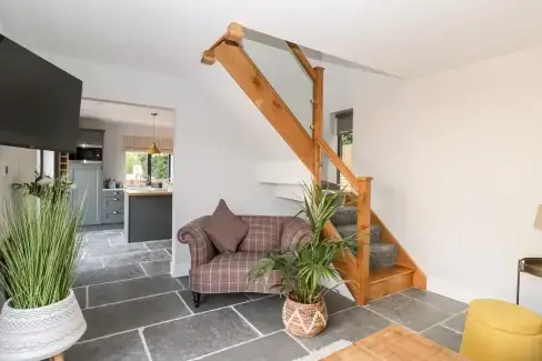 Open plan living area at Little Lugg, Herefordshire