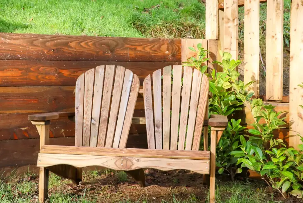 Garden furniture at Little Silver Fox Shepherds Hut
