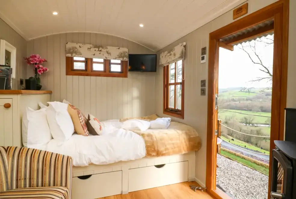 Countryside views at Little Silver Fox Shepherds Hut
