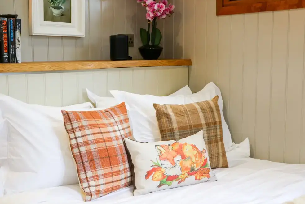 Bedroom at Little Silver Fox Shepherds Hut