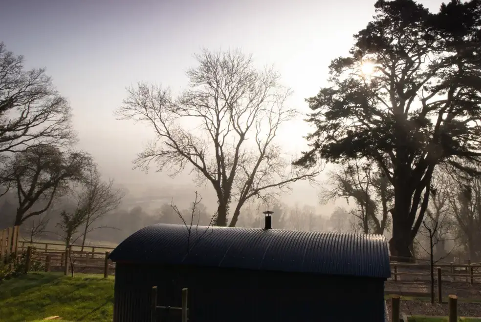 Countryside views at Little Silver Fox Shepherds Hut