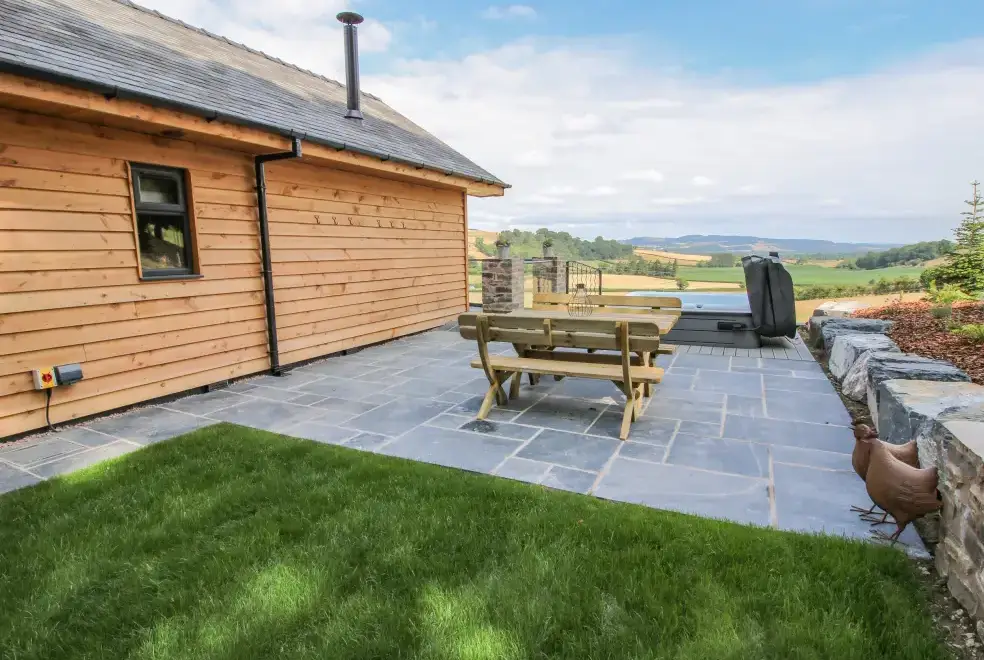 Patio area at Llety Cariad
