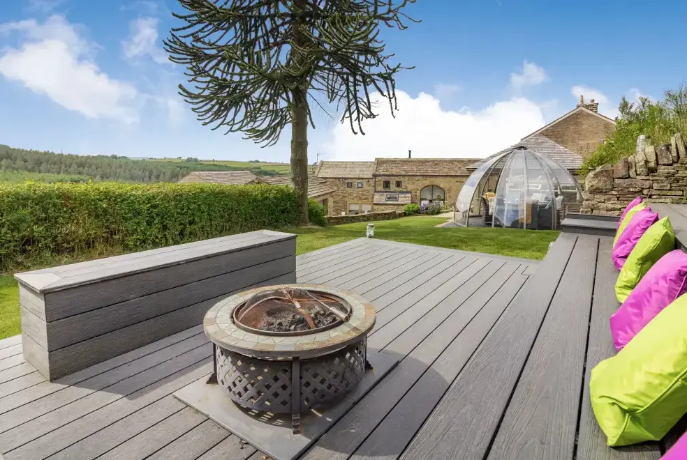 Decked area at Long Ing Farm