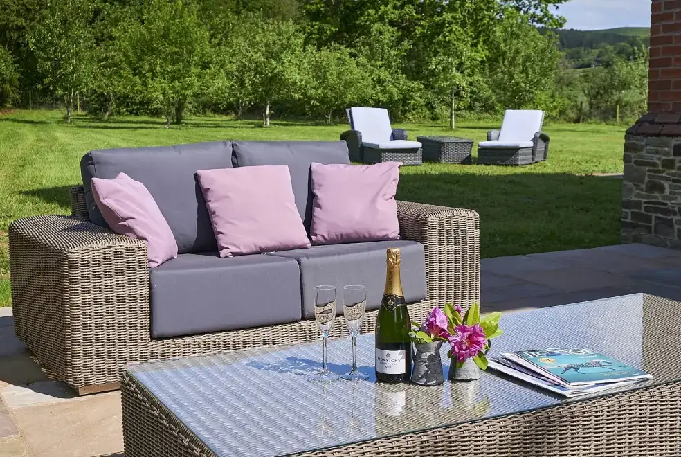 Garden furniture at  Lower Canwood sleeps 9+1